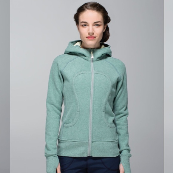 RARE 🦄 Lululemon Scuba Zippered Sweatshirt Cotton Fleece Hoodie Earl Grey Zest - Picture 2 of 13